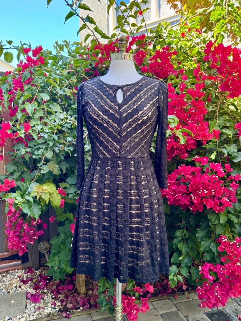 Gothic Black Lace Mini Dress with Lining